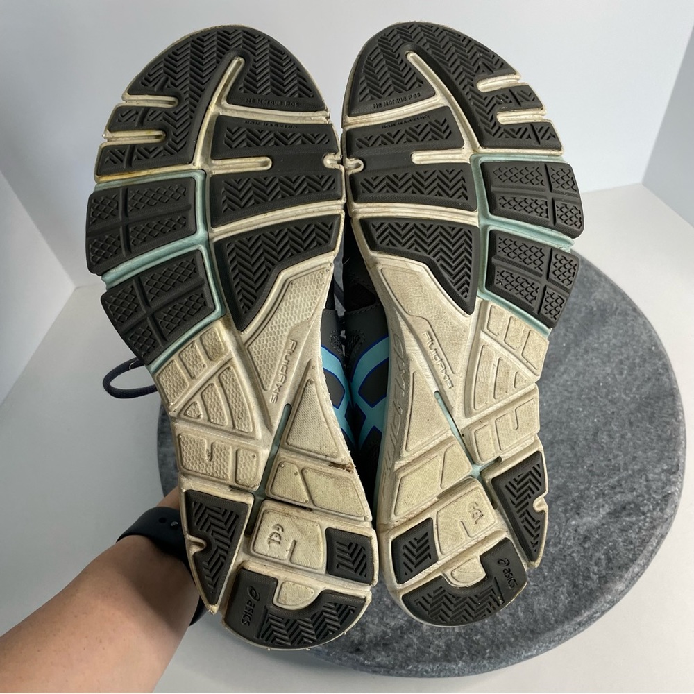💛 ASICS Grey And Blue Training Tennis Shoes S653Y 7.5 - Picture 9 of 10